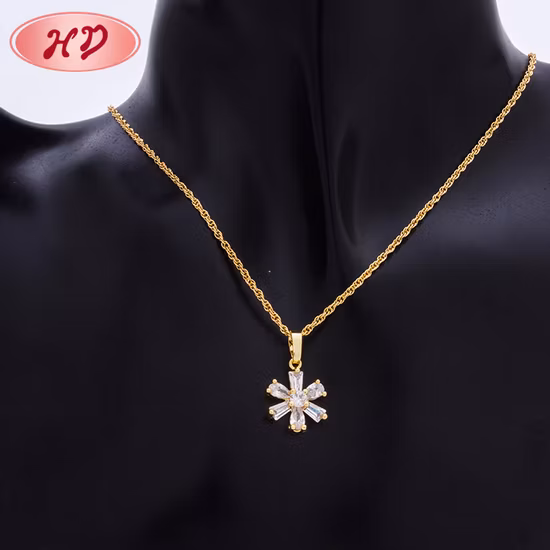 18 Karat rosévergoldetes Legierungs-Silber-Anhänger-Set, Modeschmuck, Ketten-Halskette mit Kristallperle für Damen