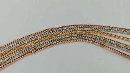 Nachahmung 18K vergoldet Edelstahl Halskette Fußkettchen Armband Herstellung Kette Mode Doppel Bordstein polnischen Kette Schmuck für Damen Modeschmuck Großhandel
